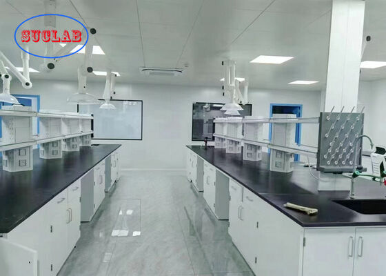 Epoxy Resin Benchtop White Colour Science Laboratory Furniture With Functional Column supplier
