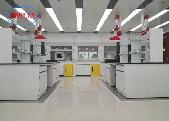 Black Colour Epoxy Resin Worktop Laboratory Equipment Instrument Lab Table With Mobile Cabinet supplier
