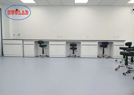 Black Colour Epoxy Resin Worktop Laboratory Equipment Instrument Lab Table With Mobile Cabinet supplier