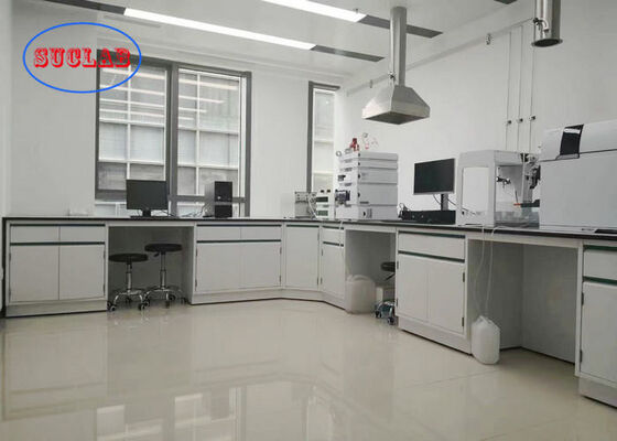 Black Colour Epoxy Resin Worktop Laboratory Equipment Instrument Lab Table With Mobile Cabinet supplier