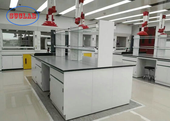Black Colour Epoxy Resin Worktop Laboratory Equipment Instrument Lab Table With Mobile Cabinet supplier