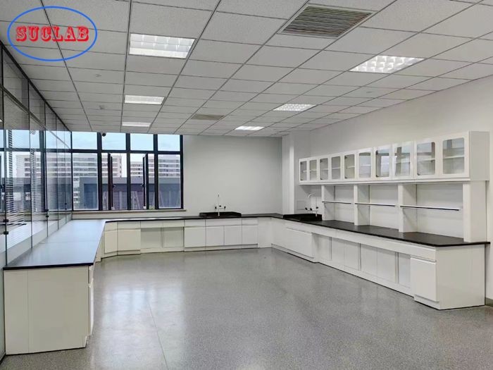 Exploding Lab Table Steel Structure Lab Tables With Embeded Cabinet In Chemistry Laboratory