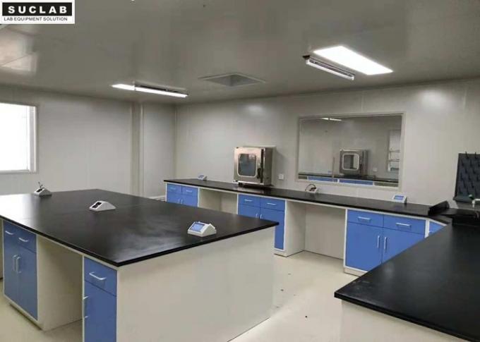 Red Science Lab Workstations With Reagent Shelf And Steel Cabinet